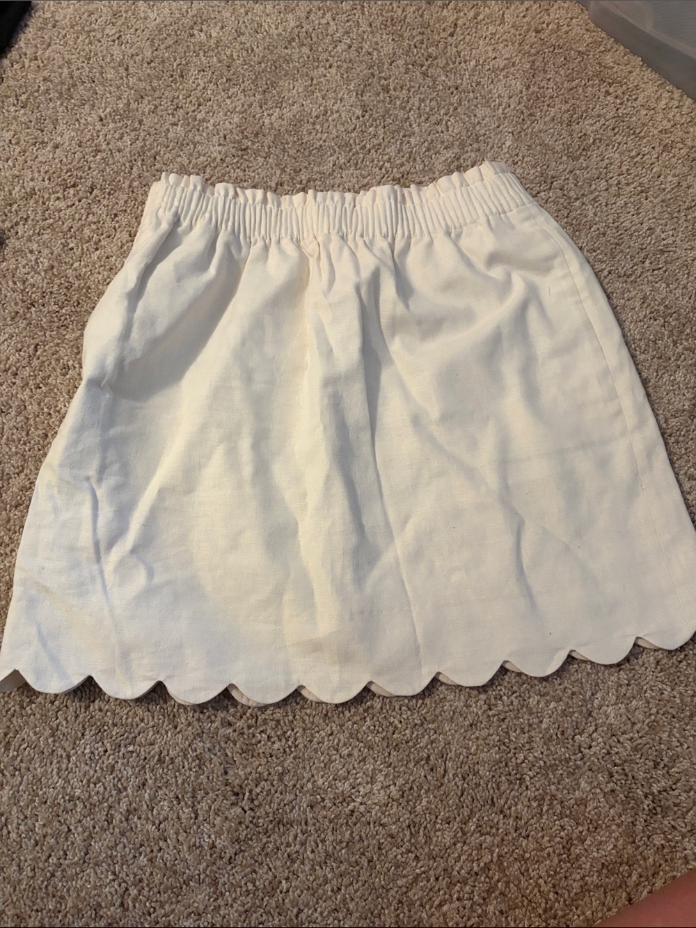 J Crew Women’s Cream Scalloped Hem Skirt